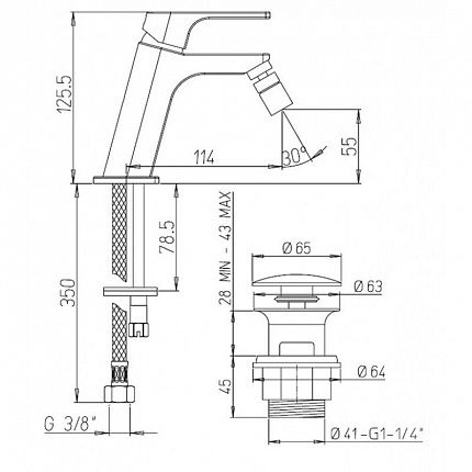 Смеситель для биде Paini Atacama WWCR306SR хром