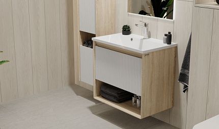 Toss.01.70/P/SS-W/JR Тумба Tossony 70 подвесная Сонома светлая/Белый белый JORNO